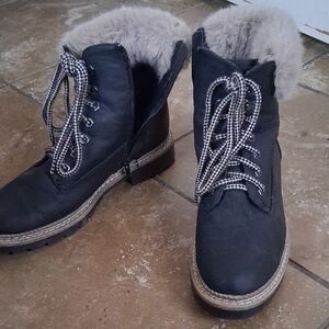 Steve Madden Black and Brown Winter Boots